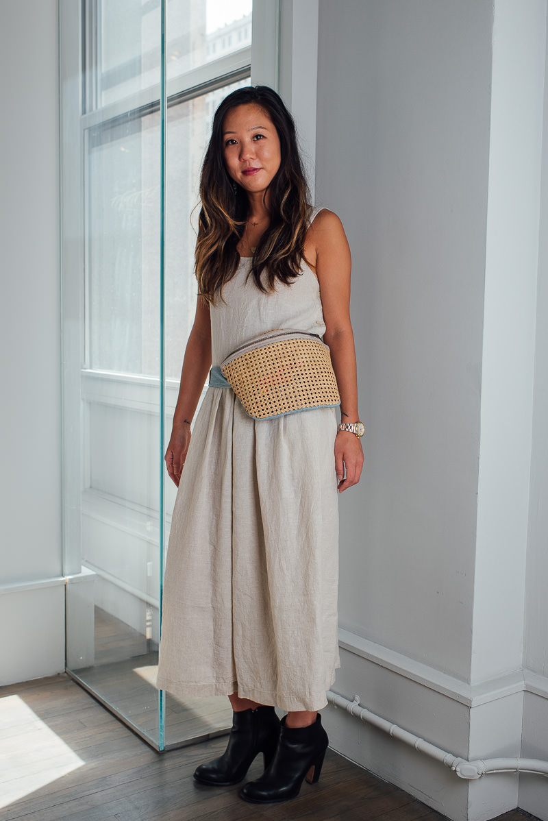 Rachel Comey Raffia Fanny Pack, Shop similar styles via Rachel Comey Rachel Comey Jumpsuit, Shop similar styles via Rachel Comey Rachel Comey Booties, Shop similar styles via Rachel Comey Tsumori Chisato Watch, Shop similar styles via Tsumori Chisato