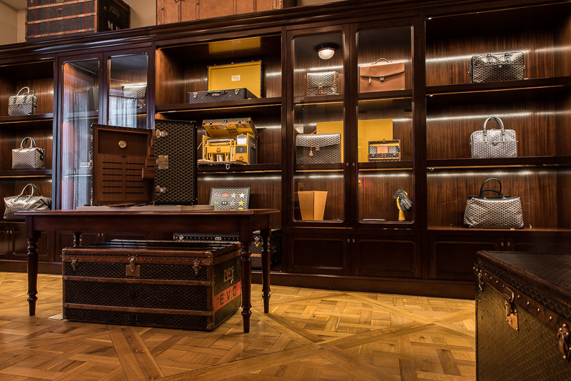 GoyardOfficial on X: A TOUR OF THE MAISON GOYARD FLAGSHIP STORE IN NYC /  The vintage trunk library on the second floor.  / X