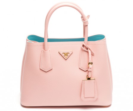 Prada Double Saffiano Cuir Orchidea and Acquamarina