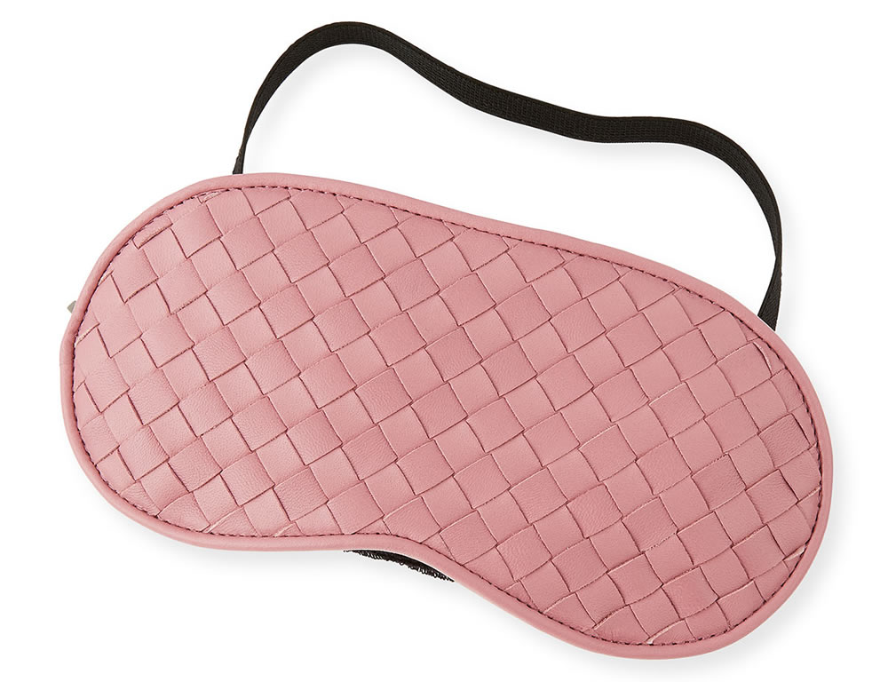 Bottega Veneta Intrecciato Leather Sleep Mask Pink