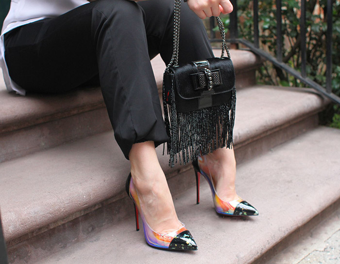 What Fits: Christian Louboutin Sweet Charity Fringes Mini Crossbody Bag -  PurseBlog