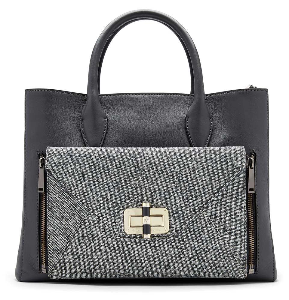 Diane von Furstenberg Secret Agent Large Tote, $498 Diane von Furstenberg Agent Audrey Tweed Zip On Clutch, $148