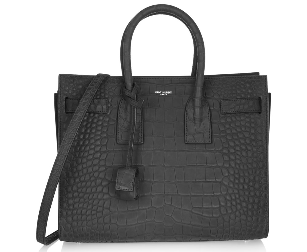 Saint Laurent Sac de Jour Crocodile Embossed Small Tote