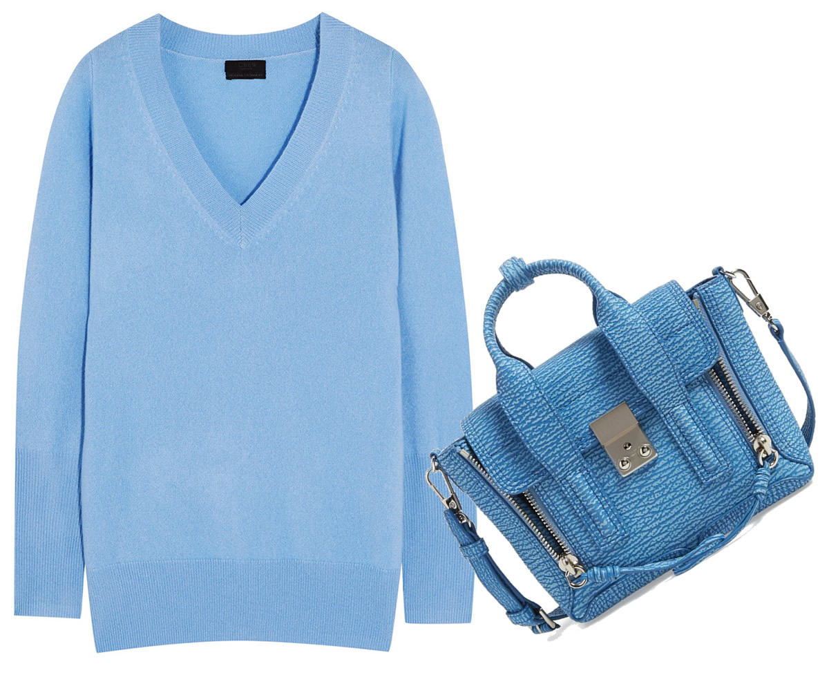3.1 Phillip Lim Mini Pashli in Washed Leather $795 via Nordstrom, J.Crew Collection Cashmere Sweater $190 via Net-A-Porter