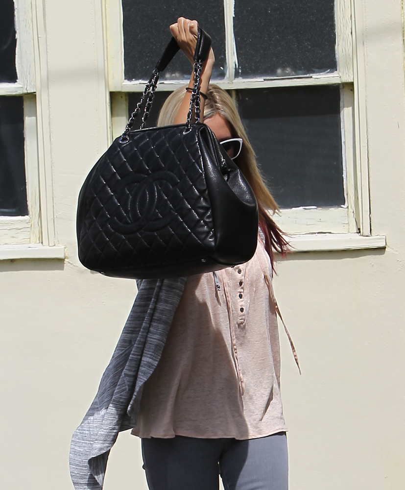 Ashley Tisdale Chanel Chain Around Large Shoulder Bag (by purseblog.com)