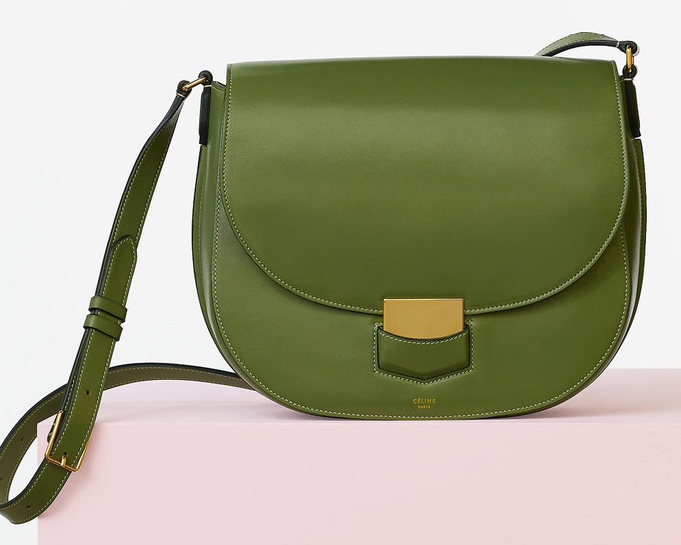 Celine-Medium-Trotteur-Bag-Green