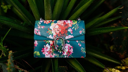 Gucci Dionysus Blooms Print Shoulder Bag in Green