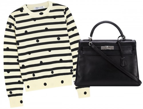 Hermes Black Kelly and Sweater