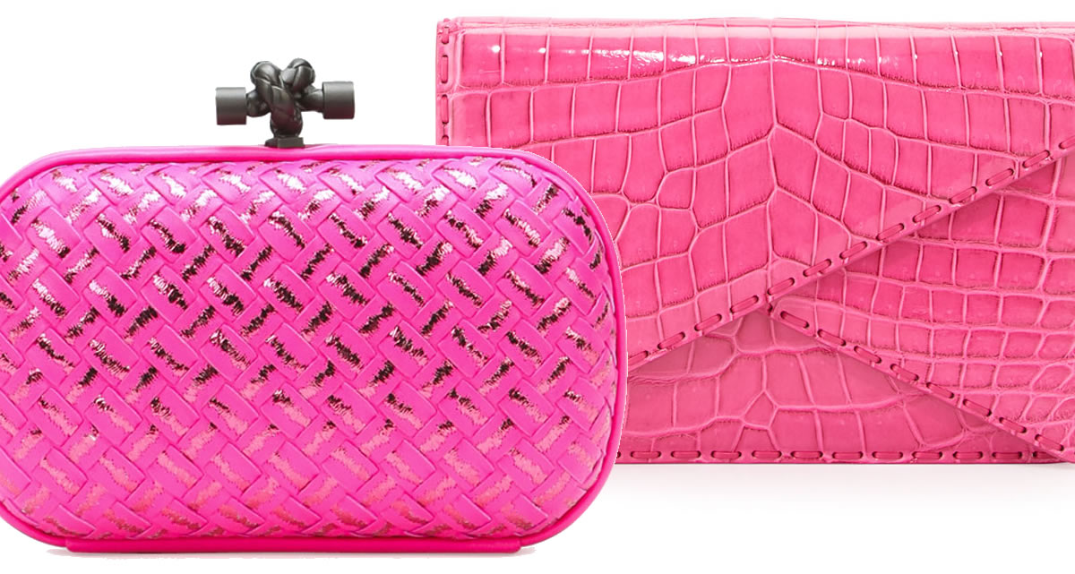 Bottega Veneta Pink Clutches