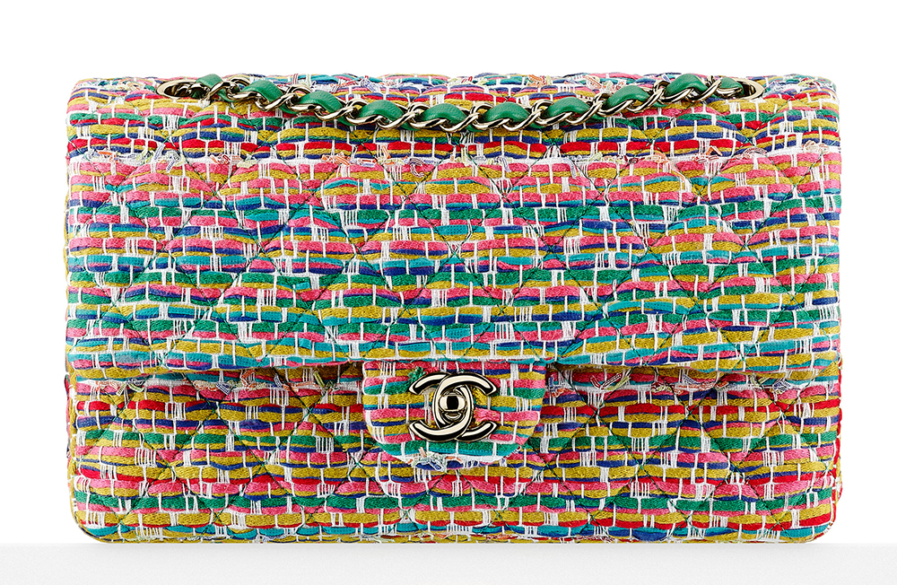 chanel multicolor tweed bag