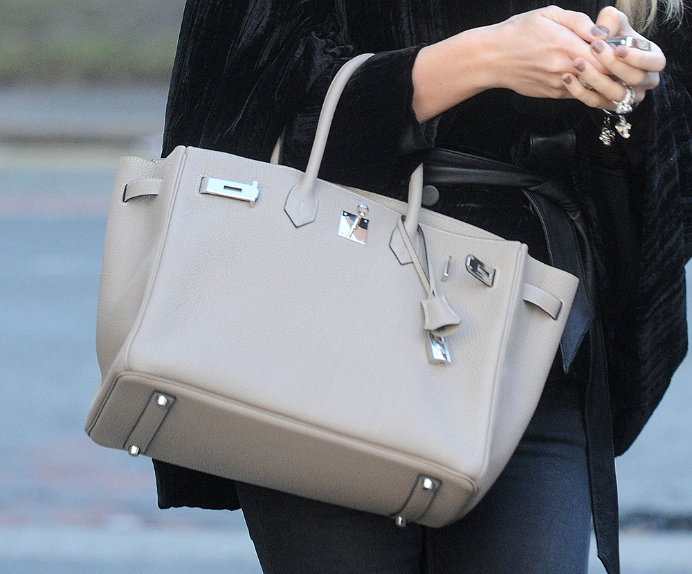 gray hermes bag