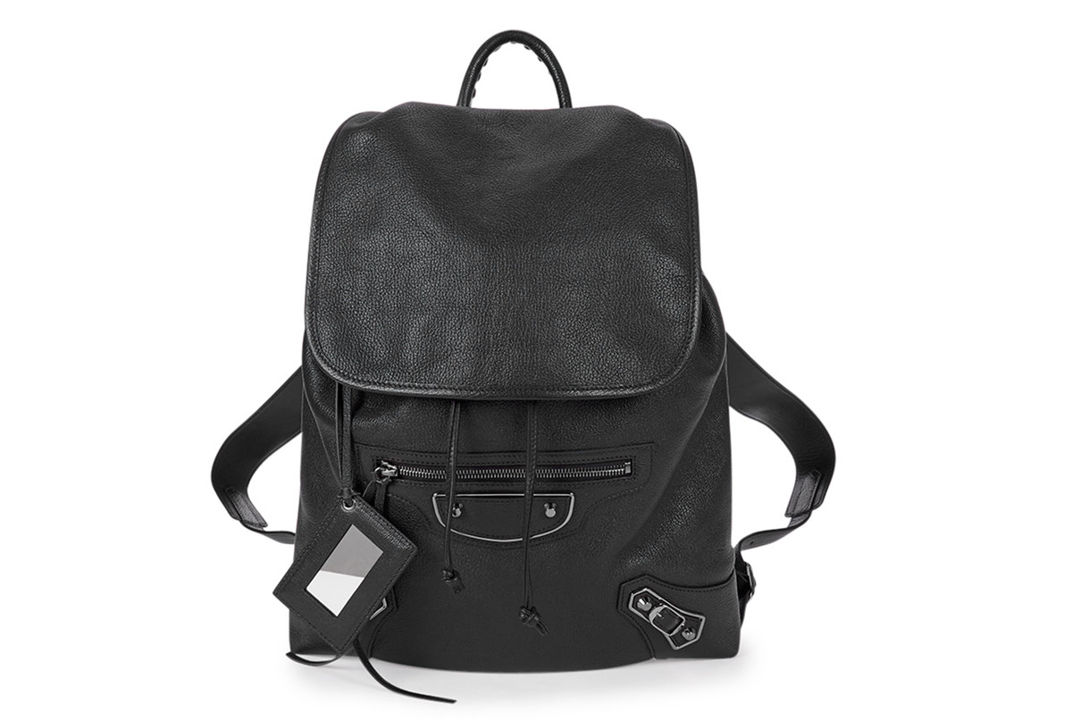 balenciaga black leather backpack