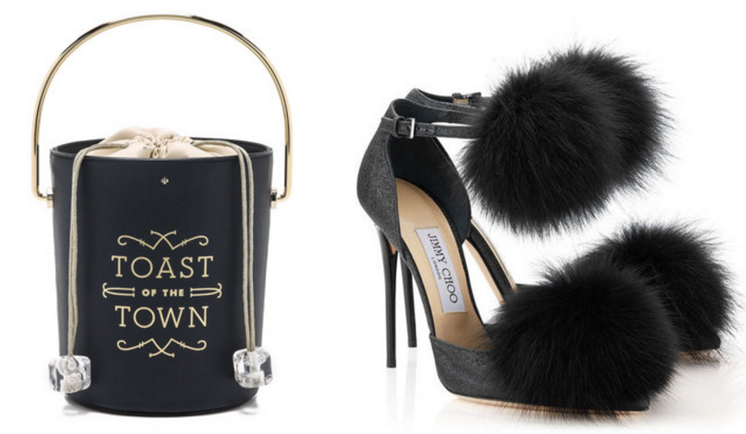 Kate Spade Champagne Bucket Bag, $298 via ShopBop Jimmy Choo Dolly Pumps, $995 via Jimmy Choo