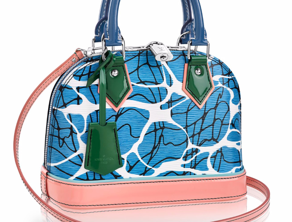 Louis Vuitton Blue, Pattern Print EPI Petite Malle Aqua