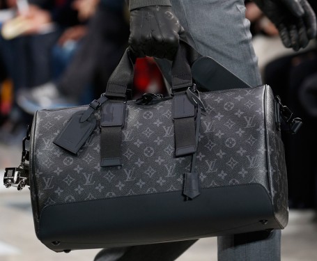 Louis Vuitton Debuts New Monogram Eclipse Print at Men s Fall 2016 Show Bao Bao Purple Prism Metallic Tote ParallaxShops