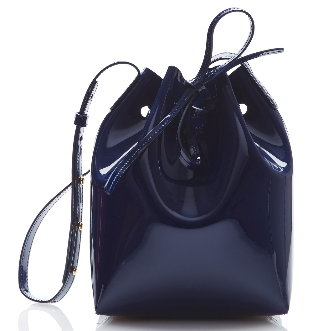 mansur gavriel patent bucket bag