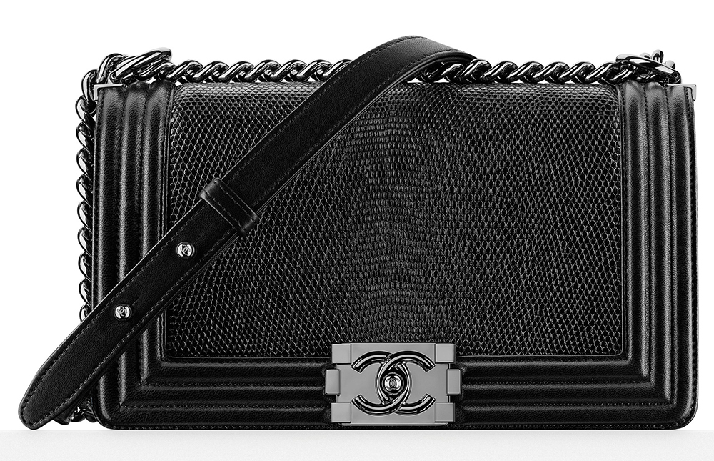 50 Bags And Prices From Chanel S Travel Themed Spring 2017 Chanel Lizard Boy Bag