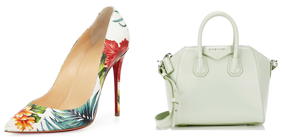 Christian Louboutin Pigalle Follies Floral Pump $715 via Neiman Marcus Givenchy Antigona Mini-Duffel Bag $1,750 via Barneys