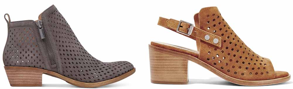 Lucky Brand Perforated Basel Booties $139 via Macy's Rag & Bone Wyatt Perforated Suede Sandals $450 via Rag & Bone