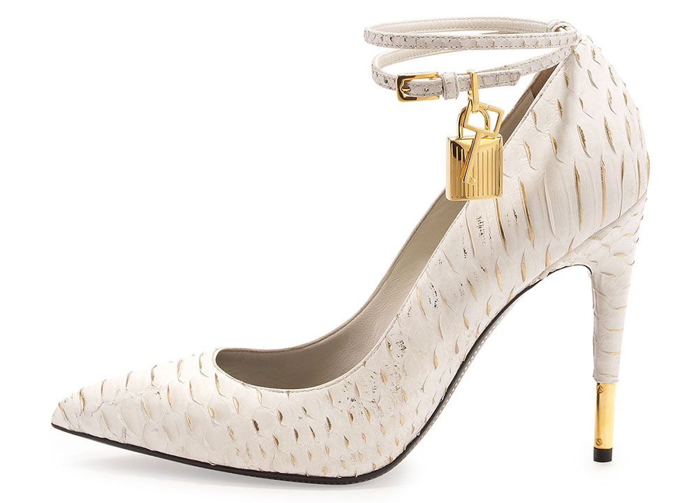 Tom Ford Python Ankle-Wrap Padlock Pump $1,590 via Bergdorf Goodman