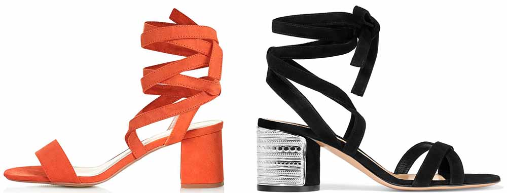 TopShop Delilah Tie-up Sandals $48.00 via TopShop Gianvito Rossi Embellished Suede Sandals $1,495 via Net-a-Porter