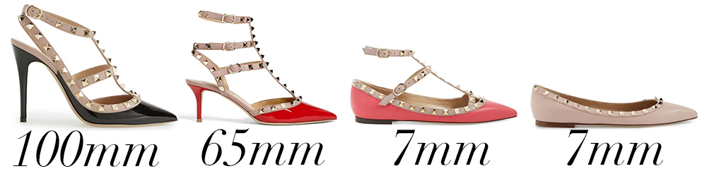 valentino rockstud heels sizing