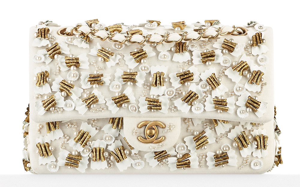 Chanel-Beaded-Classic-Flap-Bag-White