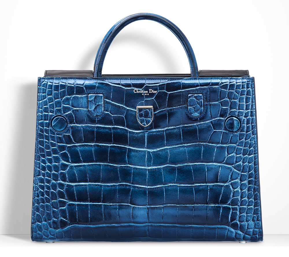 Christian-Dior-Diorever-Alligatore-Tote-Blue