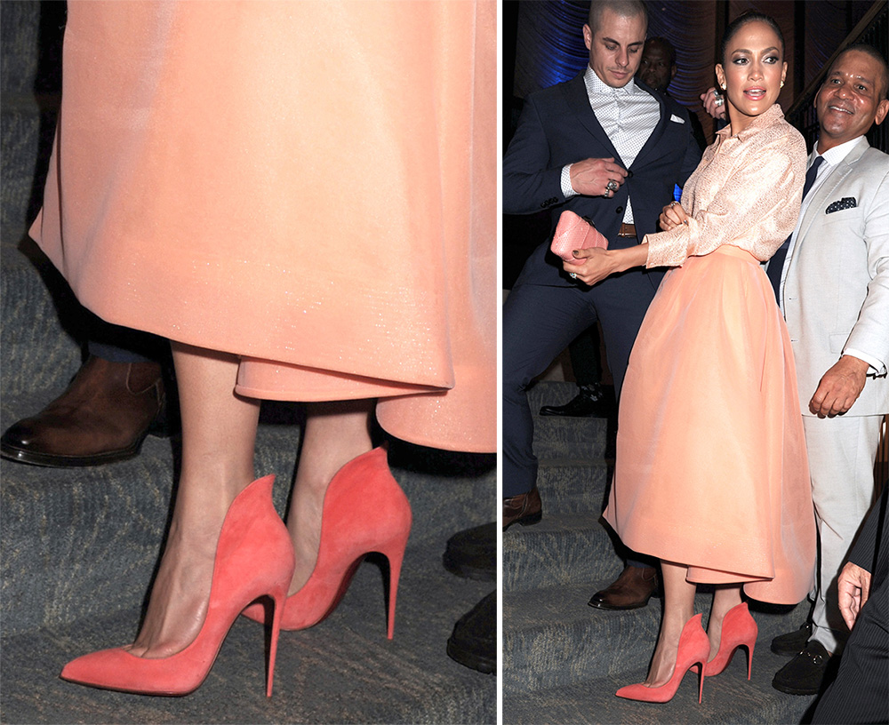 Jennifer Lopez at Grammys in Christian Louboutin 'Follies Strass' Pumps