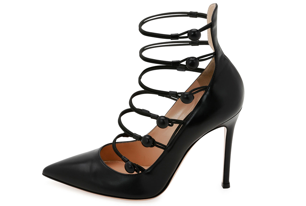 Gianvito Rossi Multi-strap Suede Mary Jane Block Heel Pumps in Black