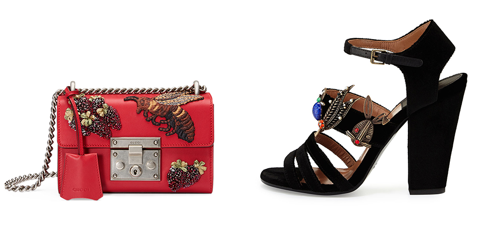 Bag: Gucci Padlock Embroidered Shoulder Bag $2,690 via Gucci Shoes: Laurence Dacade Malena Ornament-Embellished Velvet Sandal $1,050 via Bergdorf Goodman