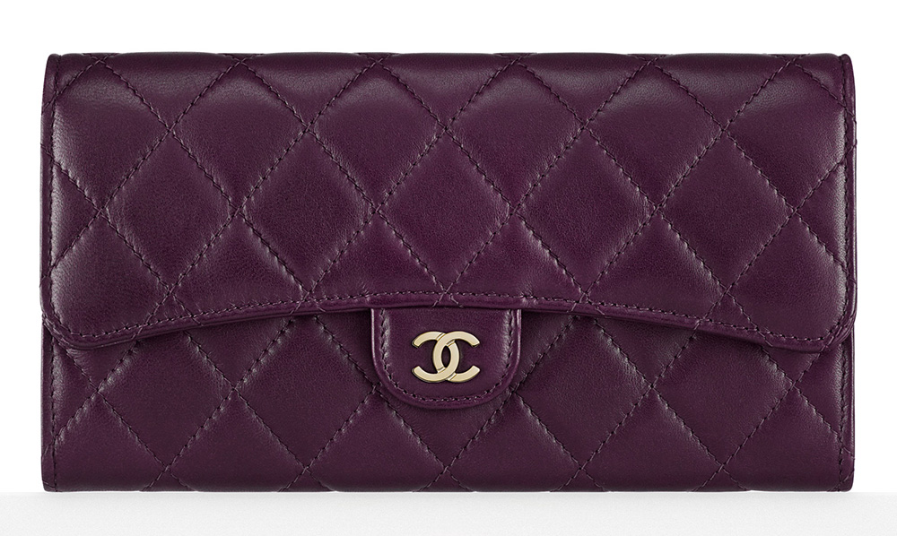 purple chanel wallet on chain