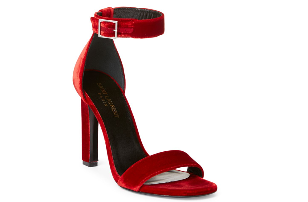 saint laurent velvet heels