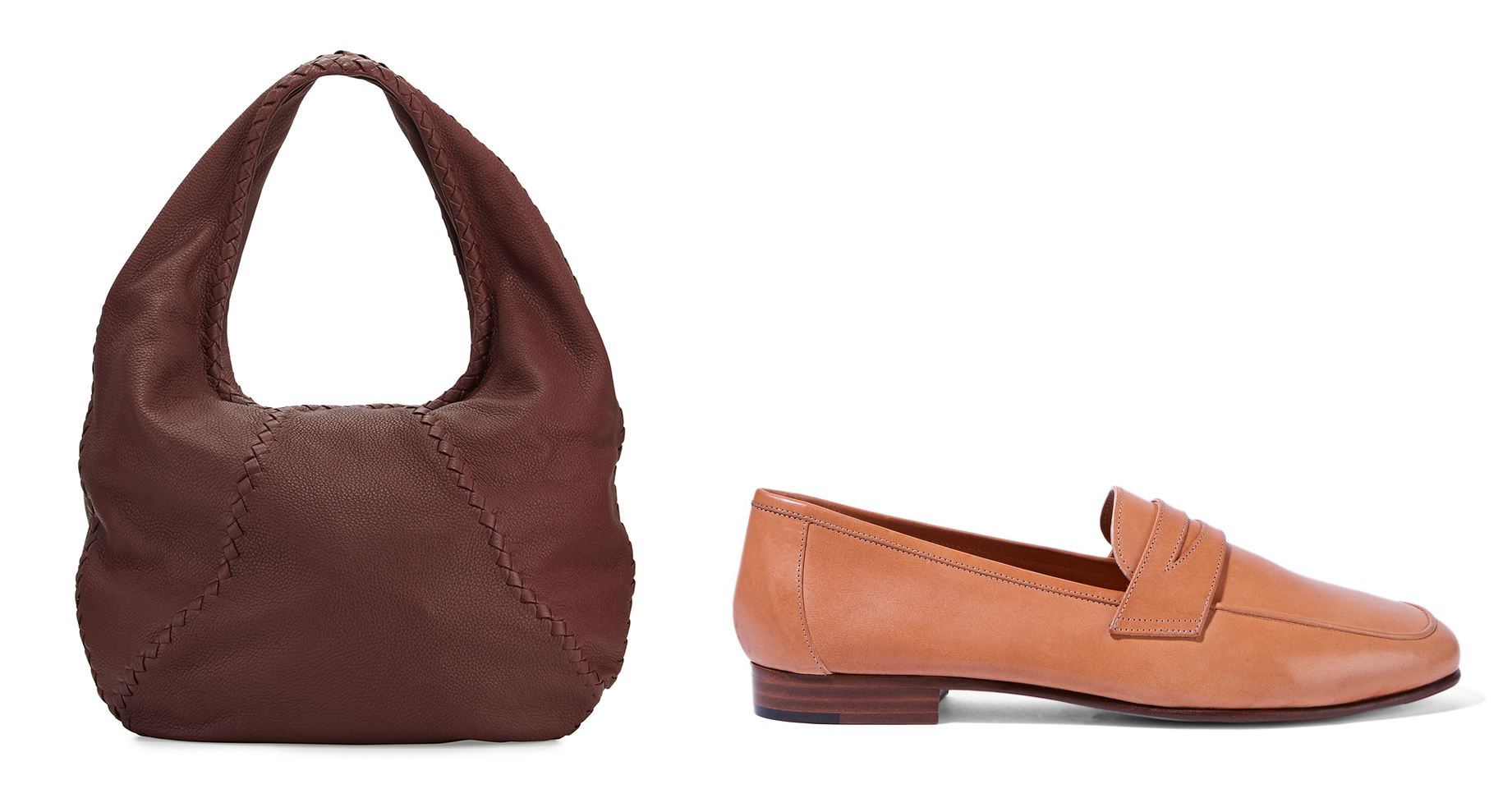 Bottega Veneta Cervo Large Leather Hobo Bag $1,780 via Neiman Marcus Mansur Gavriel Leather Loafers $425 via Net-a-Porter
