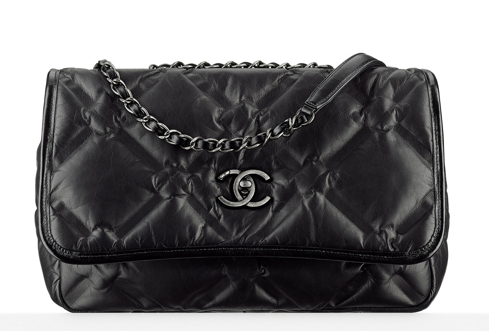 Chanel 2016-2017 FW Black Airline Satin Flap Bag · INTO