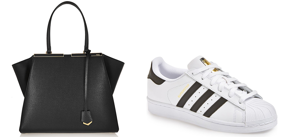 Fendi 3Jours Medium Textured-Leather Tote $2,550 via Net-a-Porter Adidas Superstar Sneaker $80 via Nordstrom