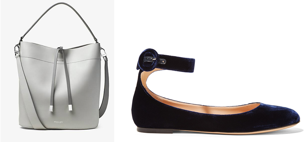 Michael Kors Miranda Large Shoulder Bag $890 via Michael Kors Gianvito Rossi Ballet Flats $695 via Net-a-Porter