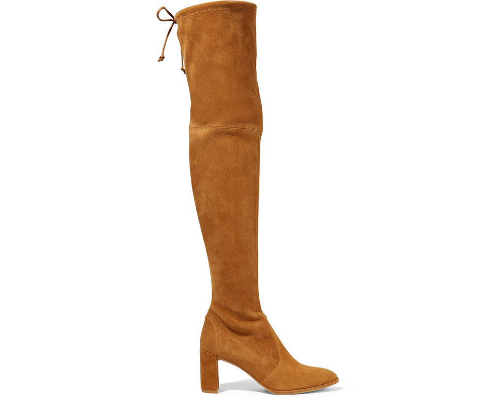 chestnut suede over the knee boots