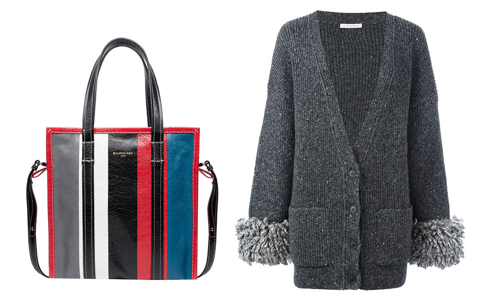 Balenciaga Bazar Shopper S Bag $1,495 via Balenciaga Christopher Kane Oversized Cuff Cardigan $1,745 via farfetch.com