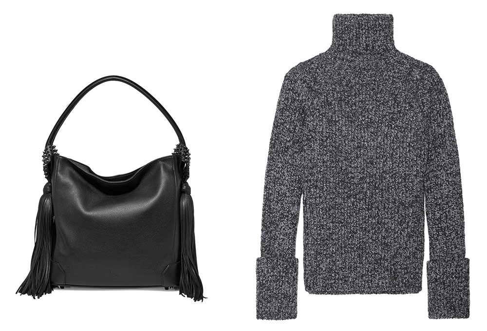 Christian Louboutin Eloise Tasseled Shoulder Bag $2,100 via Net-a-Porter Rag & Bone Britton Striped Knitted Sweater $325 via Net-a-Porter