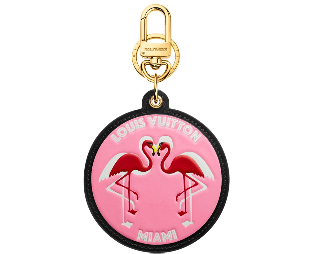 Louis Vuitton Bag Charm Key Holder World Tour BB Pink/White