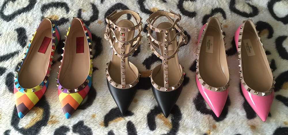 tPF Member: Mscha Shoes: (left to right) Valentino Multicolor Rockstud Ballerina Flats, Valentino Rockstud Pumps, Valentino Rockstud Ballerina Flats Shop: Similar styles via Neiman Marcus