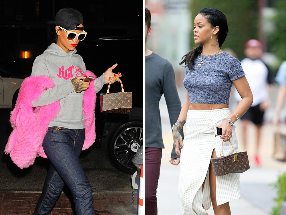 For National Handbag Day, Celebrate True Love: Rihanna and her Louis Vuitton  x Frank Gehry Twisted Monogram Bag - PurseBlog