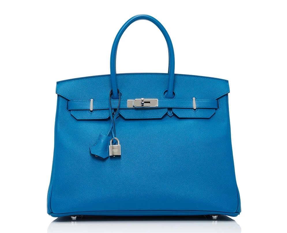 Hermes Kelly Bag 28cm Blue Zanzibar Togo Gold Hardware