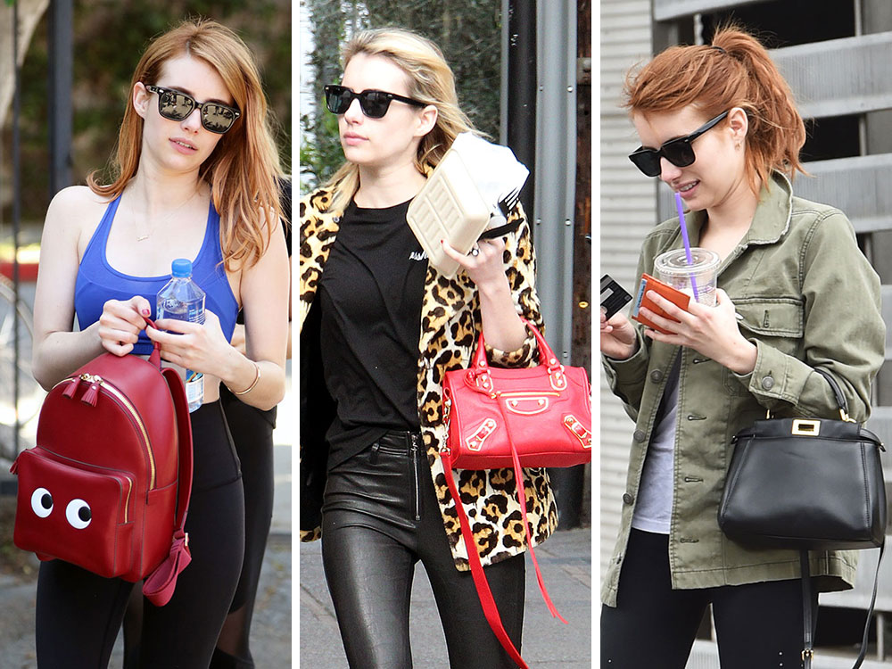 Emma Roberts grabs coffee with a friend while rocking her controversial Moschino  pill pack handbag