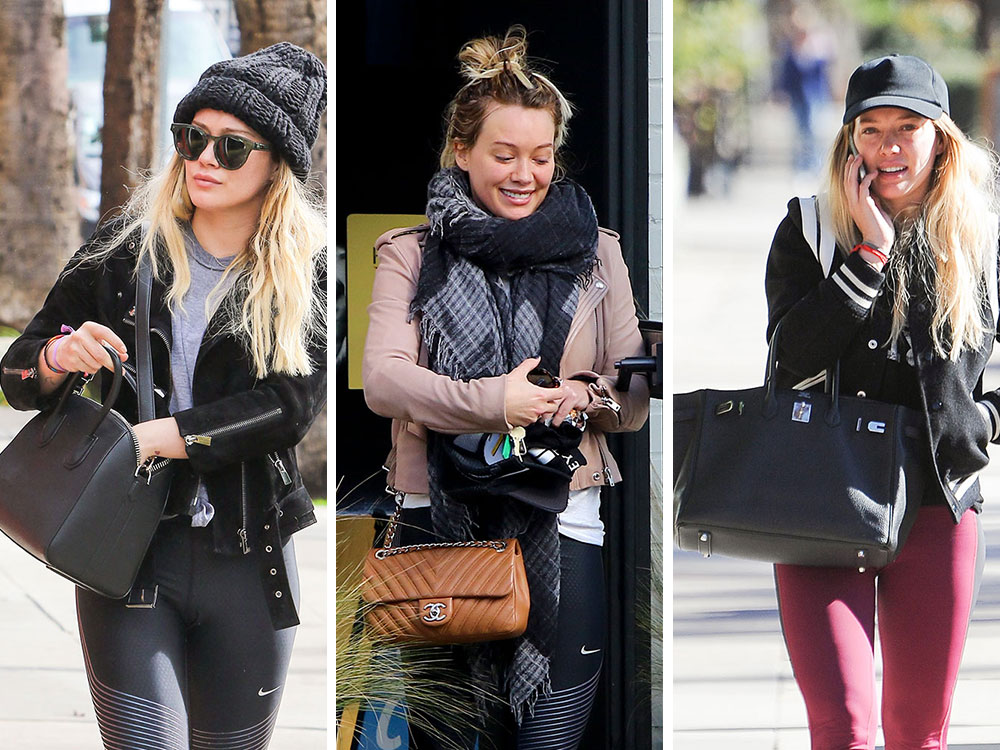 Style a Bottega Veneta crossbody bag like Hilary Duff