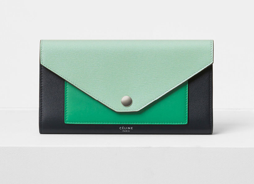 celine wallet green