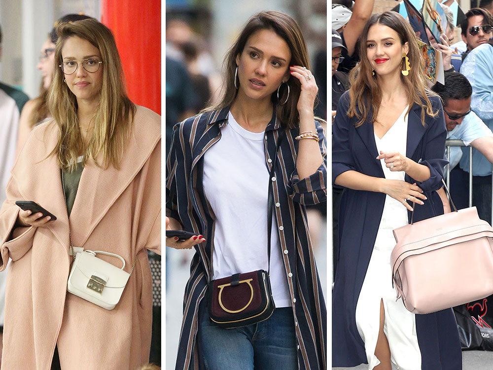 Jessica Alba Carrying Light Pink Louis Vuitton Bag