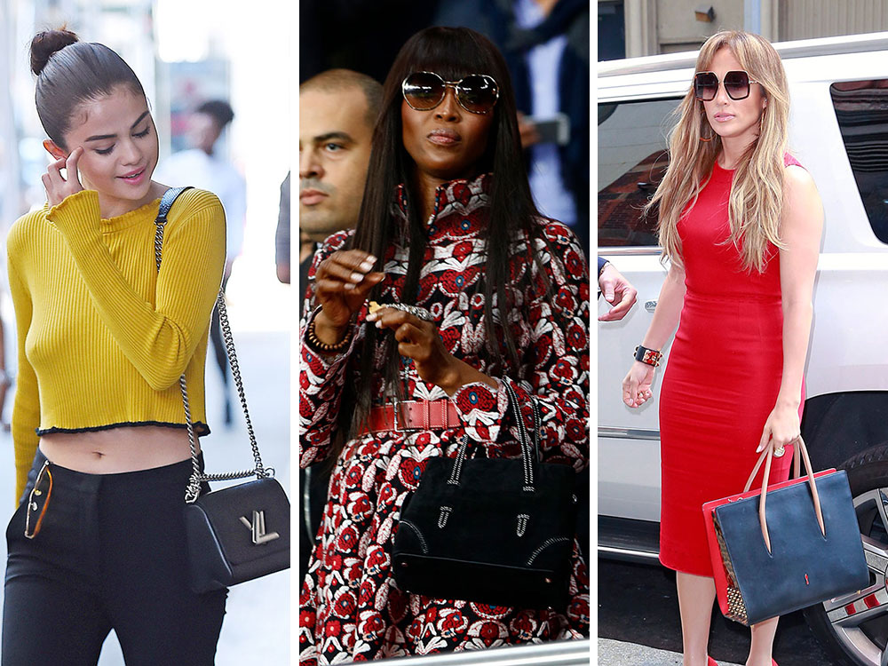 ParallaxShops Celebs Flock Through LAX and Rep Their Teams with Bags from Louis Vuitton Molo flame shape glitter shoulder bag Gold Dior and Alaia