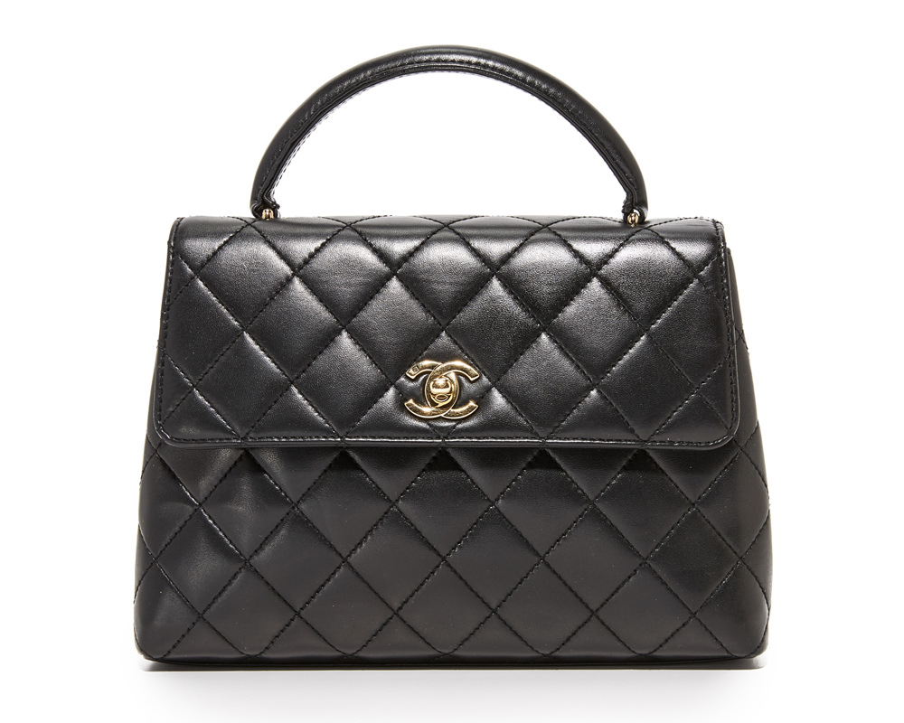 CHANEL Handbag Timeless Lambskin Quilted Horizontal & Vertical Vintage 90s  - Chelsea Vintage Couture